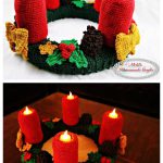 Candle with Flameless Tealights Free Crochet Pattern