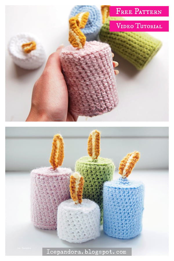 Candles Free Crochet Pattern and Video Tutorial
