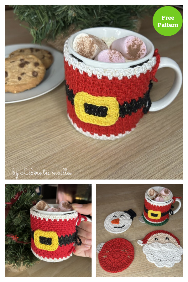 Christmas Cosy Mug Free Crochet Pattern 