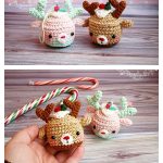 Christmas Deer Cupcake Ornament Free Crochet Pattern