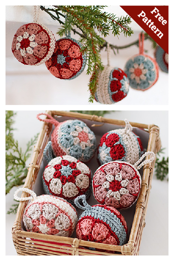 Christmas Flowers Ball Free Crochet Pattern
