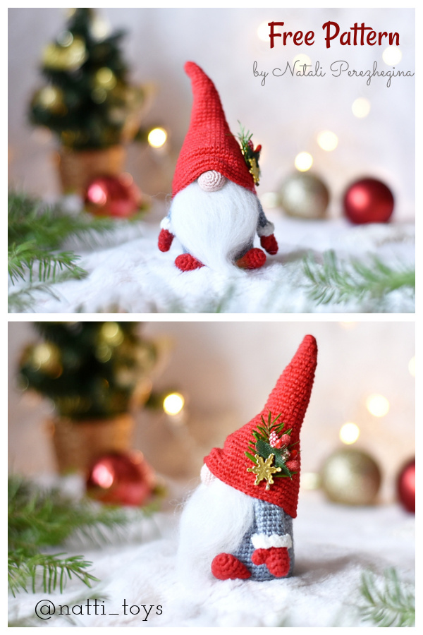 Christmas Gnome Free Crochet Pattern 