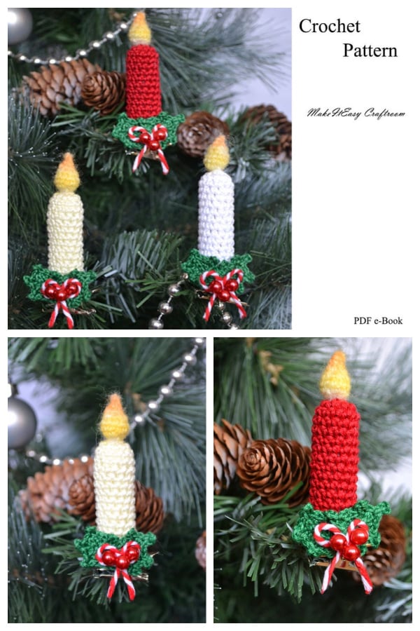 Christmas Tree Candles Crochet Pattern
