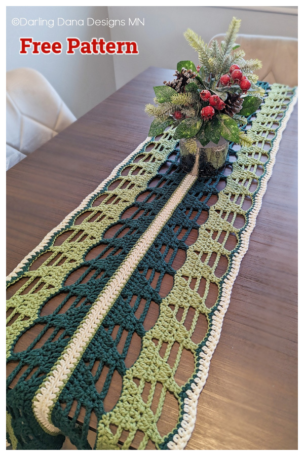 Christmas Tree Farm Runner Free Crochet Pattern