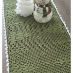Christmas Tree Table Runner Free Crochet Pattern and Video Tutorial