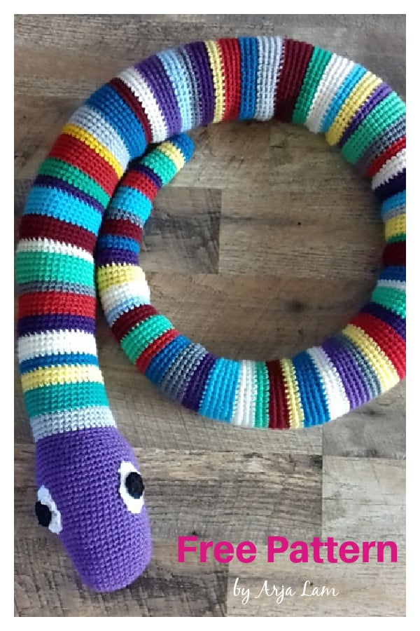 Colorful snake Amigurumi Free Crochet Pattern