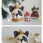 Frenchie Christmas Bauble Ornament Free Crochet Pattern