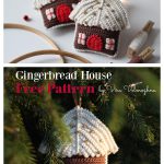 Gingerbread House Christmas Ornament Free Crochet Pattern