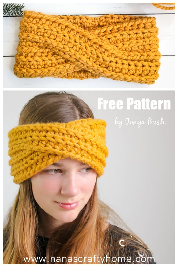 Highland Twist Headband Free Crochet Pattern