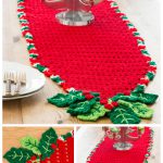 Holly Trim Table Runner Free Crochet Pattern