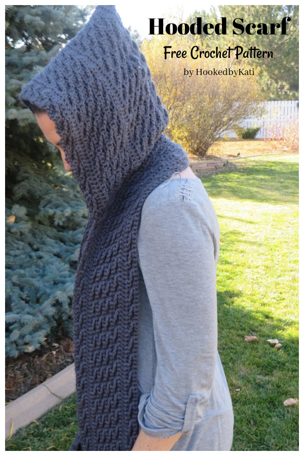 Hooded Scarf Free Crochet Pattern 