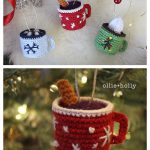 Hot Chocolate Mug Amigurumi Christmas Ornament Free Crochet Pattern