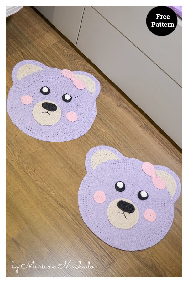Lilac Bear Rug Free Crochet Pattern