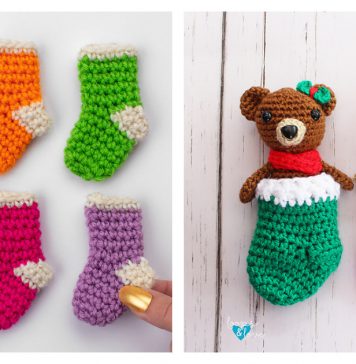Mini Christmas Stocking Free Crochet Patterns