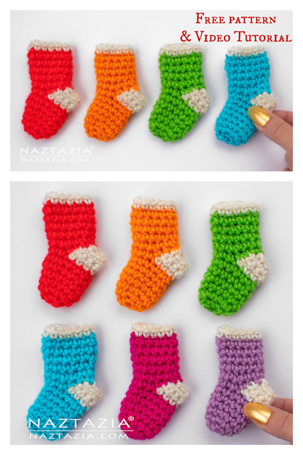 Mini Stockings Christmas Ornament Free Crochet Pattern