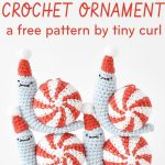 Peppermint Party Snail Christmas Ornament Free Crochet Pattern