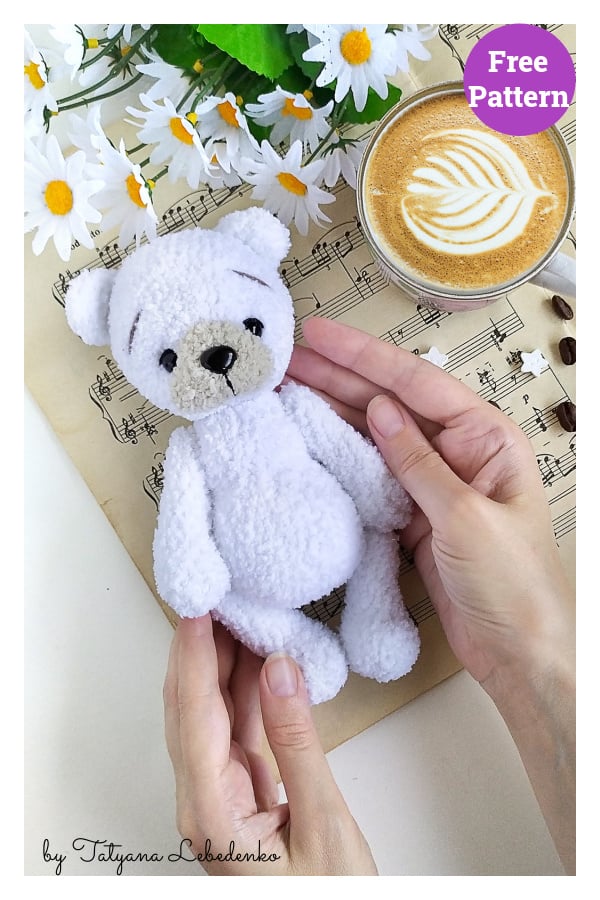 Polar Bear of Furry Yarn Free Crochet Pattern