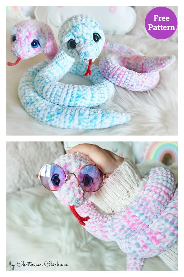 Snake Plush Toy Free Crochet Pattern