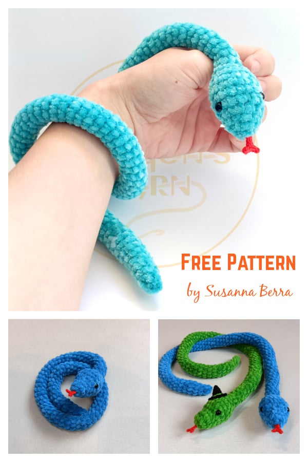 Snake Plushie Free Crochet Pattern