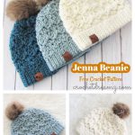 Stunningly Jenna Beanie Free Crochet Pattern for Beginner