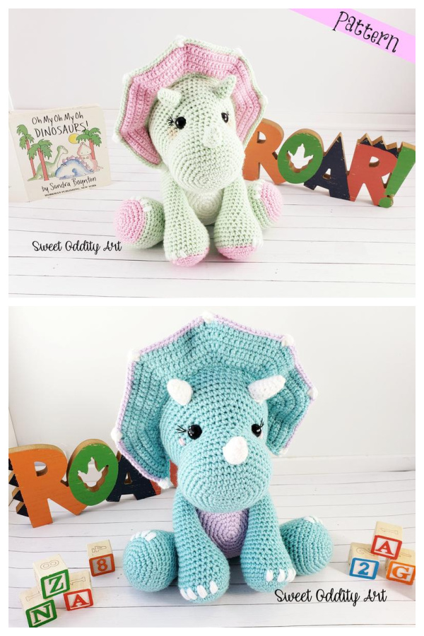 Crocheted Triceratops