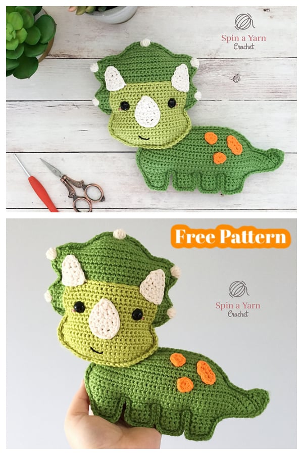 Triceratops Amigurumi Free Crochet Pattern