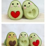 Amigurumi Avocado with Heart Seed Crochet Pattern