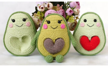 Amigurumi Avocado with Heart Seed Crochet Pattern