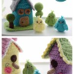 Bird and Birdhouse Free Crochet Pattern