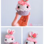 Bunny Rabbit Strawberry Cupcake Free Crochet Pattern