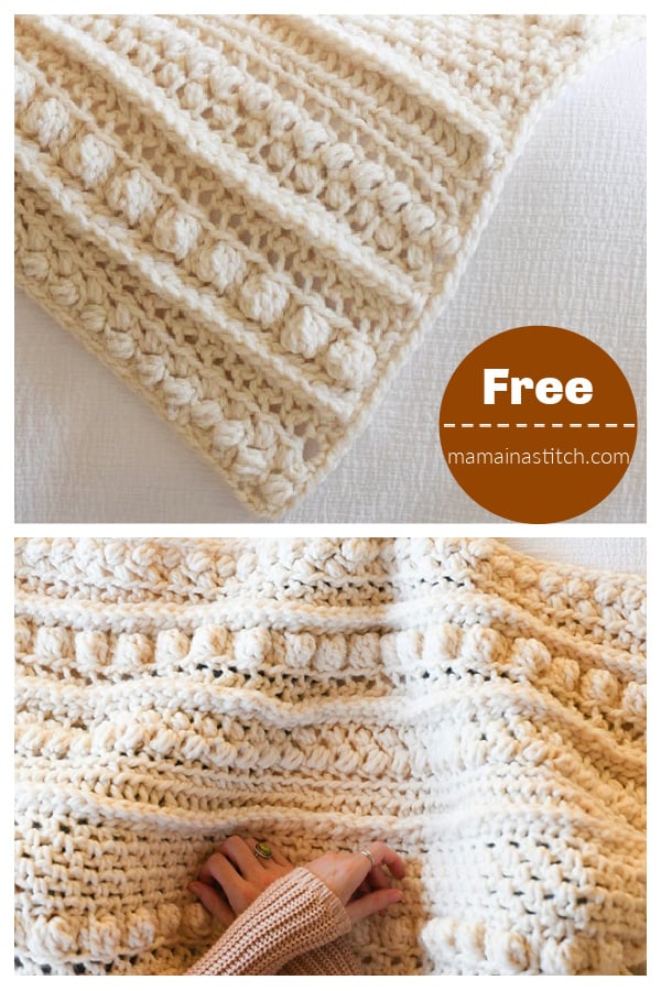 Chunky Sampler Blanket Free Crochet Pattern