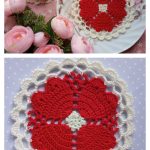 Four Hearts Doily Free Crochet Pattern