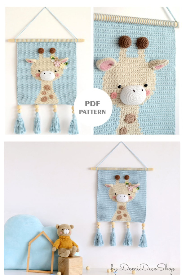 Giraffe Wall Hanging Crochet Pattern