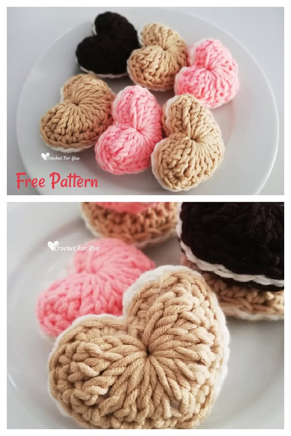 Heart Macarons Free Crochet Pattern