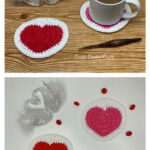 Heart in a Circle Coaster Crochet Pattern and Video Tutorial