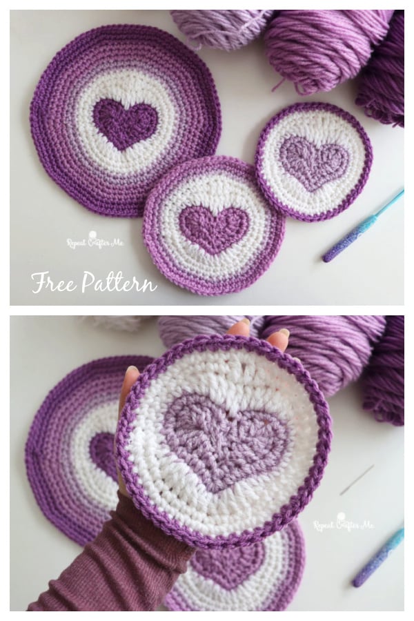 Heart in a Circle Free Crochet Pattern and Video Tutorial