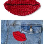 Lips Appliques Free Crochet Pattern