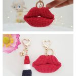 Lips Lipstick Keychain Crochet Pattern