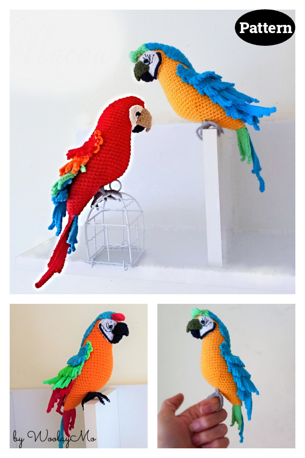 Macaw parrots Crochet Pattern