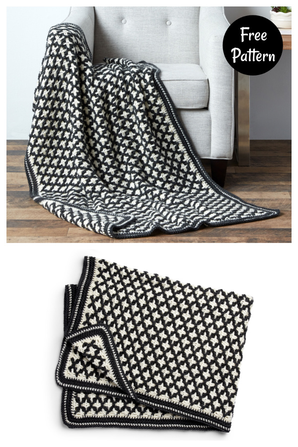 Reversible Geometric Blanket Free Crochet Pattern