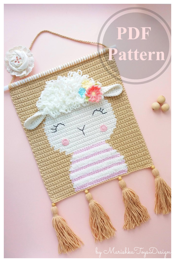 Sheep Wall Hanging Crochet Pattern