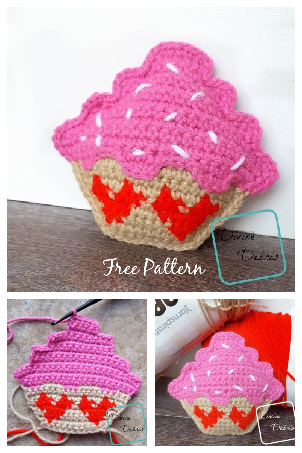 Sweetheart Cupcake Amigurumi Free Crochet Pattern