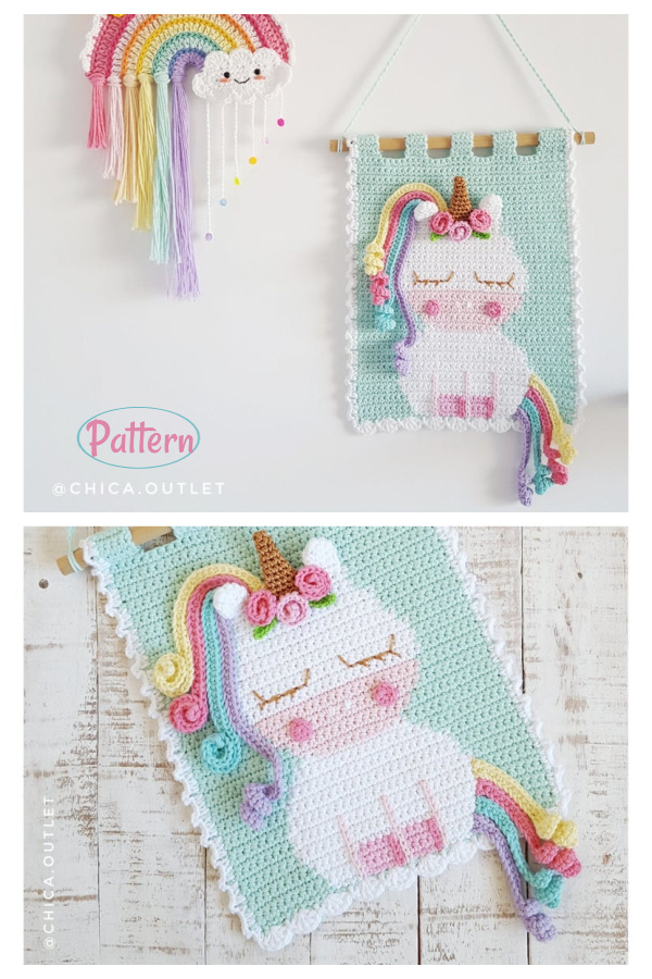 Unicorn Wall Hanging Crochet Pattern 