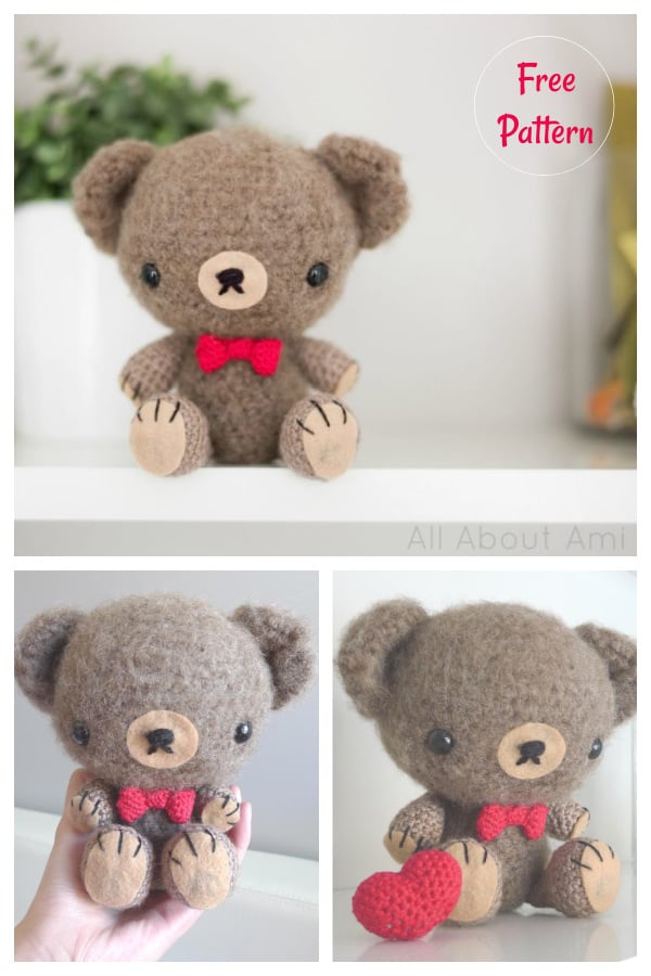 Valentine Teddy Bear Amigurumi Free Crochet Pattern