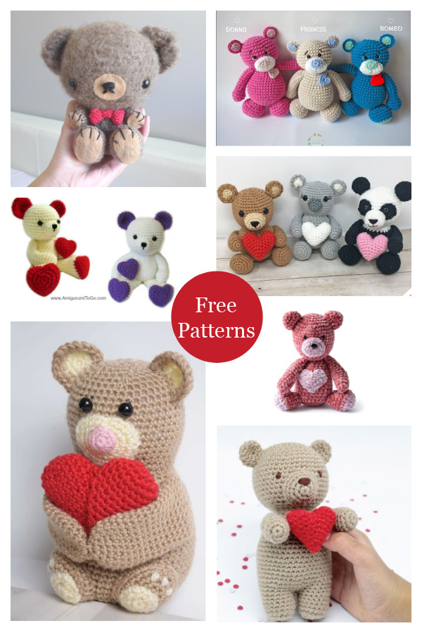 7 Valentine’s Day Bear Free Crochet Patterns 