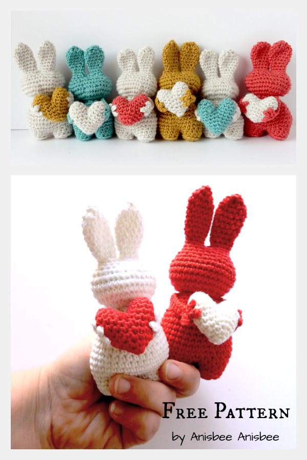 Valentine's Day Heart Bunny Free Crochet Pattern 