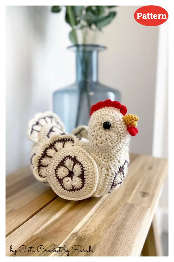 African Flower Hen Amigurumi Crochet Pattern