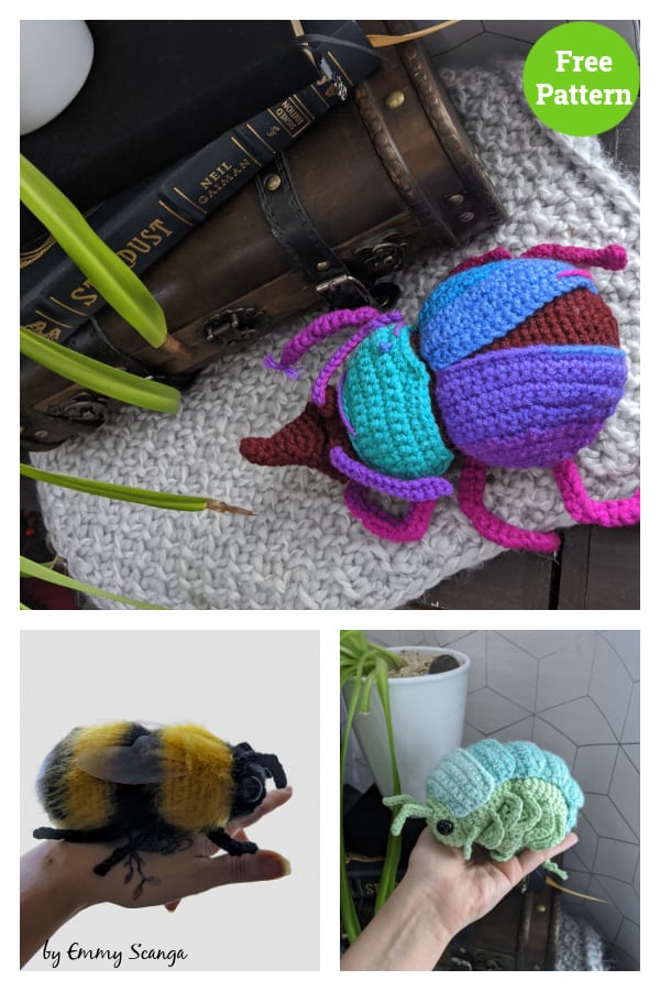 Bug Beetle and Bumble Amigurumi Free Crochet Pattern