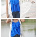 Cotton Lace Summer Waterfall Vest Free Crochet Pattern and Video Tutorial