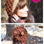 Crocodile Stitch Oak Sprite Hat Free Crochet Pattern